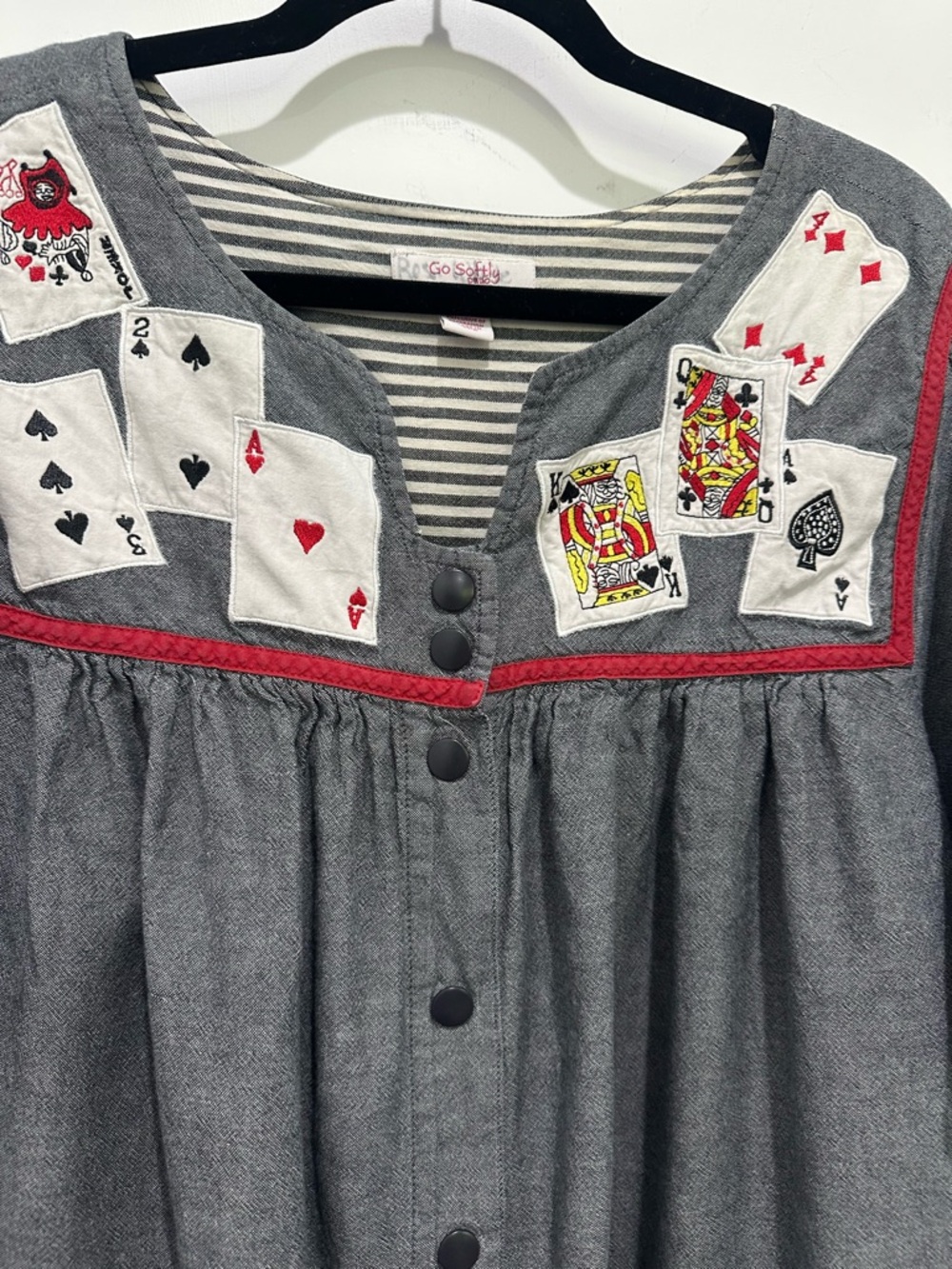 Go Softly Patio Dress with Playing Card Appliqué SZ XL - Picture 2 of 8